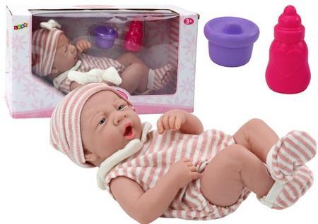 Produktbild Lean Toys Babypuppe in gestreifter Kleidung