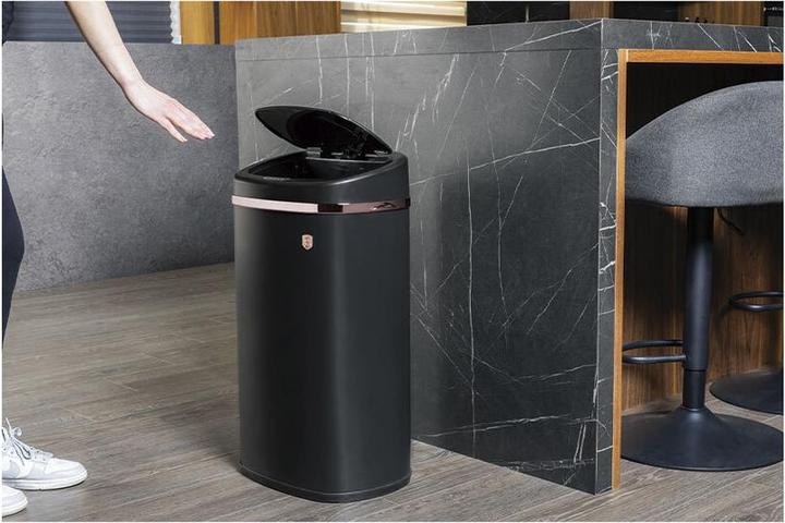 Produktbild BerlingerHaus Design MÃ¼lleimer mit Touch-Sensor, schwarz-rosÃ©gold, 58 L (58 l)