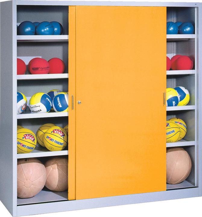 C+P Ballschrank (HxBxT: 195x190x60 cm, mit Vollblech-Schiebetüren, Typ 4)