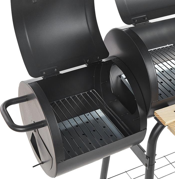 Actual product image Beliani Charcoal grill with smokehouse black rollable SATAH (31 cm)