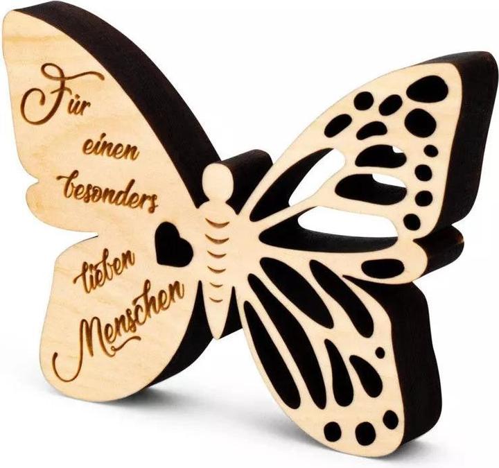 Image du produit ZNatur Zirben Bois Papillon Décoration cadeau avec gravure Cher Homme No.45