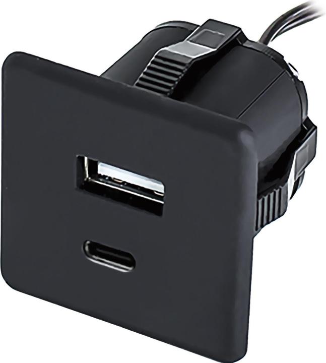 Actual product image Furnika Built-in USB charger black 1xTYP-A + C (12 W)