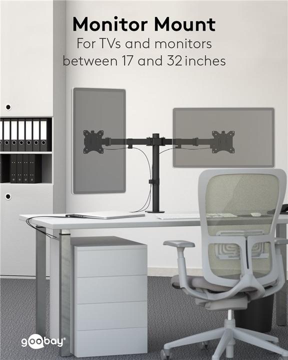 Immagine prodotto Goobay Supporto per doppio monitor Flex (Tavolo, 32")