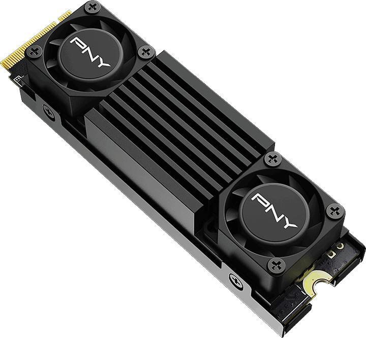Actual product image PNY CS3150 1TB SSD M.2 GEN5 NVMe Black Heatsink (1000 GB, M.2 2280)