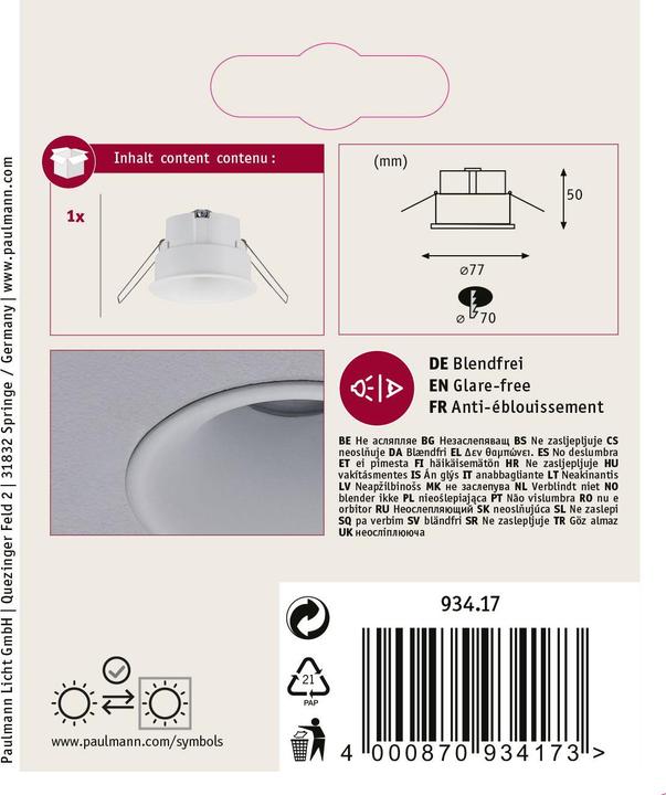Produktbild Paulmann Einbauleuchte Cymbal Set