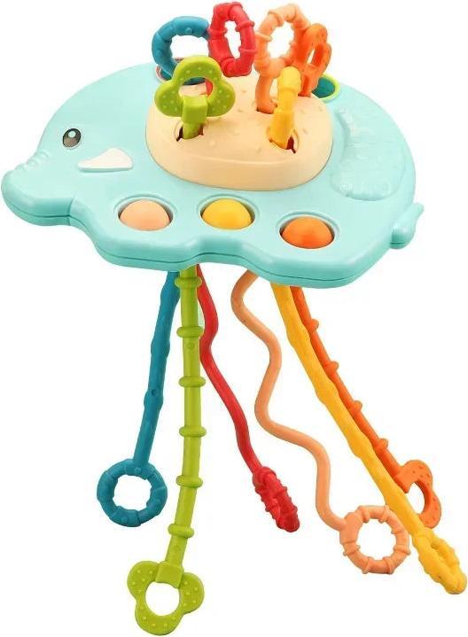 Image du produit Activity Board 1-3 ans en silicone Pull String jouets éducatifs 3 en 1 développer la dentition sensorielle