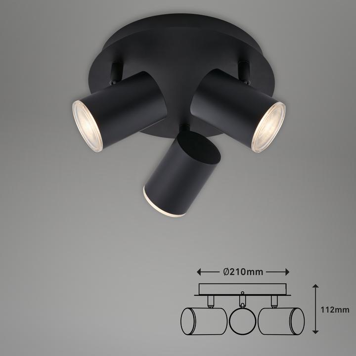 Actual product image Briloner LED bathroom spotlight, black, excl. 3xLED/GU10 (GU10)