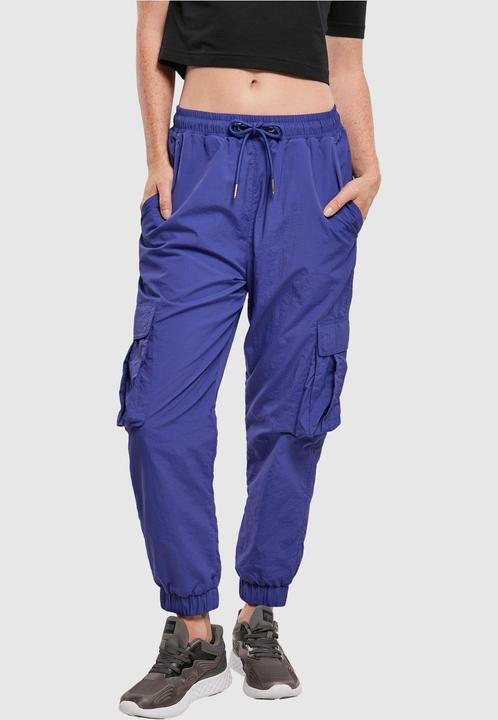 Actual product image Urban Classics Ladies High Waist Crinkle Nylon Cargo Pants (XS)