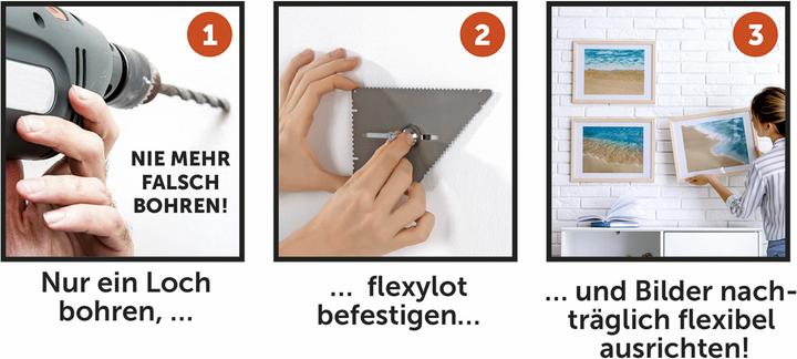 Produktbild Die Höhle der Löwen Flexylot Bildaufhängung Basic 3er-Set