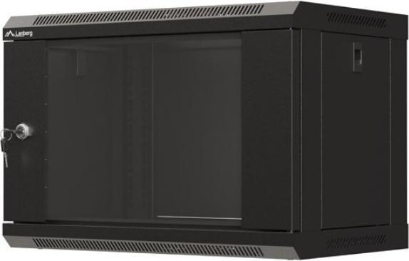 Actual product image Lanberg 19 6HE 540x350 schwarz Wandmontage Rackschrank mit Glastür (Flat Pack) (10.86 RU, 19 inch rack)