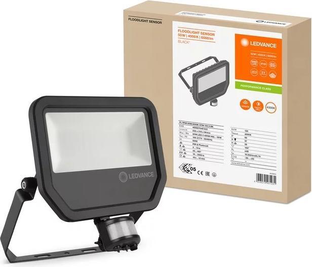 Produktbild Ledvance LED Flutlichtstrahler FL PFM 50 W 4000 K SYM 100 S BK Neutralweiss (6000 lm, IP65)