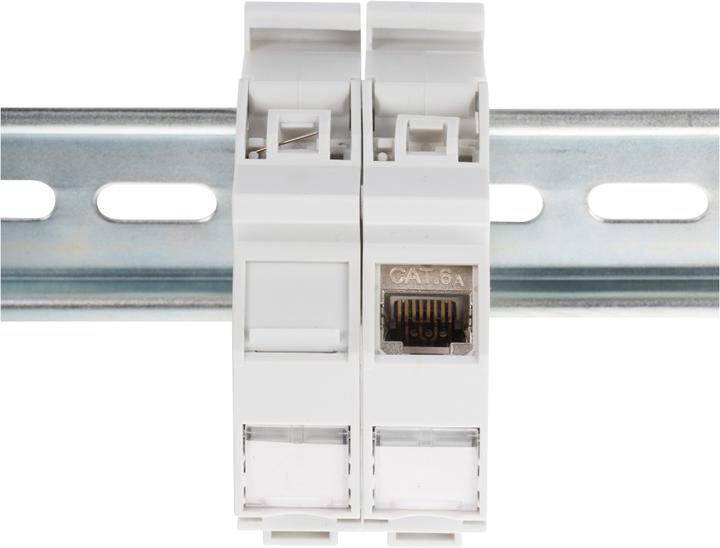Image du produit Digitus Adaptateur à profilés chapeau pour les modules Keystone, IP20. (Support de module Keystone)