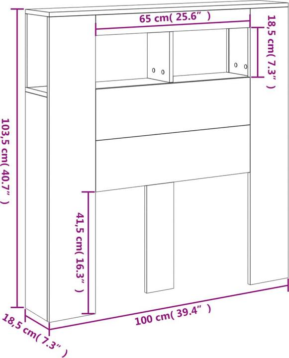 Immagine prodotto VidaXL Testiera a LED (180 x 18,5 x 103,5 cm)