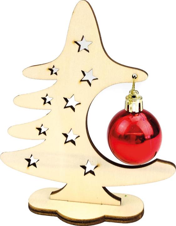 Image du produit Arbre de Noël artisanal en bois avec boule de Noël (1 -pièce)