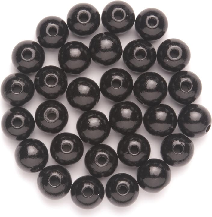 Glorex Wooden bead 12mm 28pcs black FSC beech
