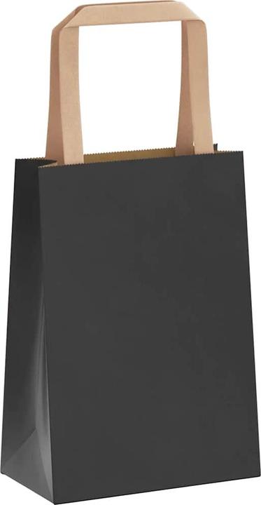 Produktbild VidaXL Kraftpapiertüten 50 Stk. mit Henkel Schwarz 15x8x21 cm Papiertüte (Geschenktüte, 50 x)