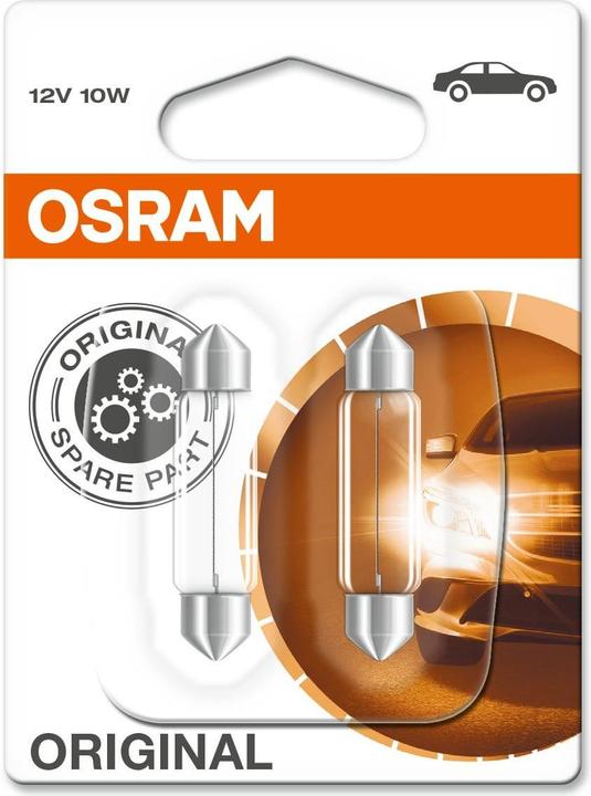 Produktbild Osram 4062172396080 Soffitten Leuchtmittel Standard C10W 10 W 12 V (C10W)