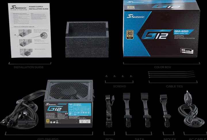 Actual product image Seasonic G12 GM (850 W)