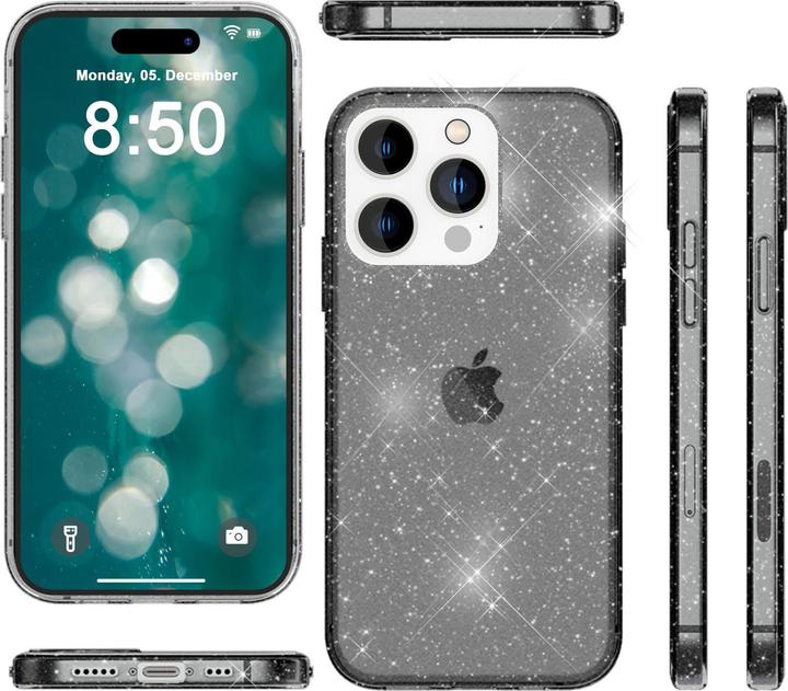 Actual product image Nalia Clear glitter silicone cover (Apple iPhone 15 Pro)
