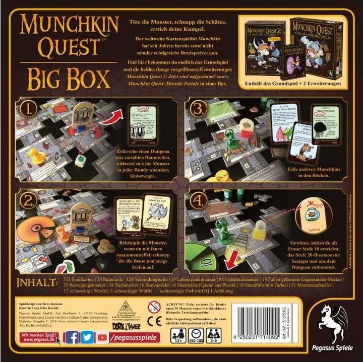 Actual product image Pegasus Munchkin Quest - board game (German)