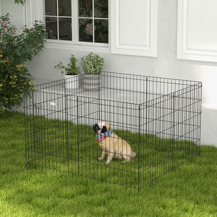 Immagine prodotto PawHut Welpenauslauf Metall Schwarz