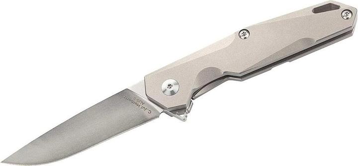 Immagine prodotto Herbertz Coltello a una mano, acciaio AUS-8, chiusura del telaio, flipper, manico in titanio, clip in (7.50 cm)
