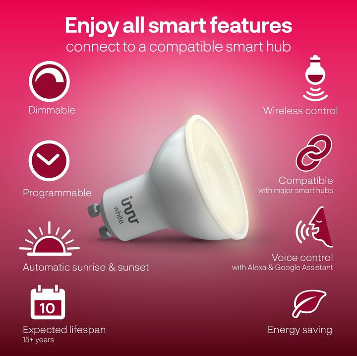 Actual product image Innr Smart Spot RS 226 white (zigbee 3.0) 2 pack (GU10, 4.80 W, 350 lm, 2 x, F)