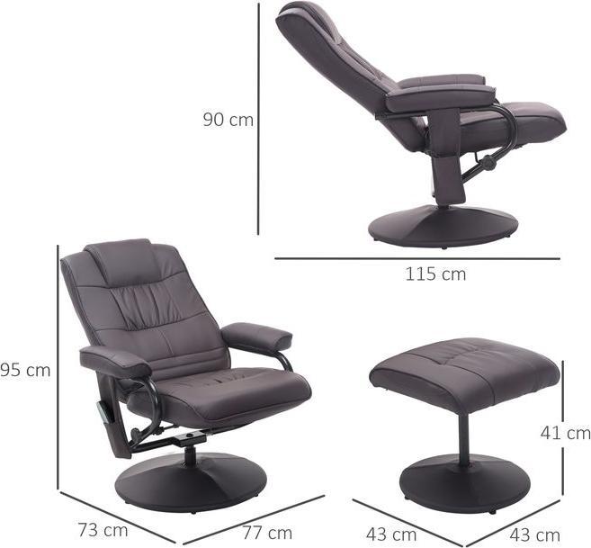 Produktbild Swisshandel24 Massagesessel mit Hocker, Drehbares Relaxsessel mit Massagefunktion, Elektrisches Fernsehsessel mit