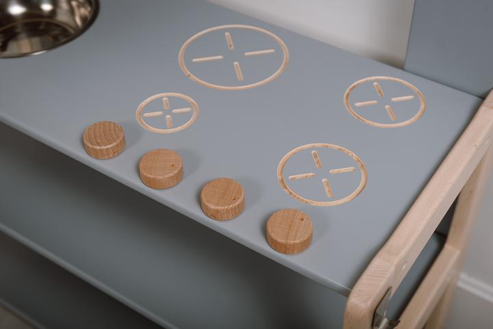 Actual product image Montessori Children's kitchen made of wood - multifunctional - grey ® children's furniture
