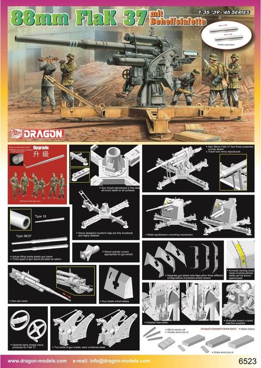 Actual product image 1:35 Flak 37 with auxiliary mount 88mm