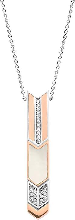 Ti Sento Milano Collier Pfeil bicolor mit Perlmutt und Zirkonia 3954MW/42 (925 Sterling Silber, 48 cm)