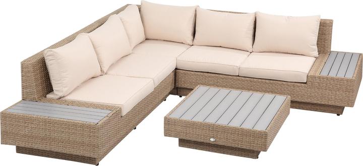 Outsunny Set de salon de luxe en poly rotin