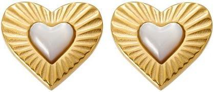 Luz de Luna Jewelry Herz Ohrstecker Corazón del Sol (Vergoldet, Edelstahl)