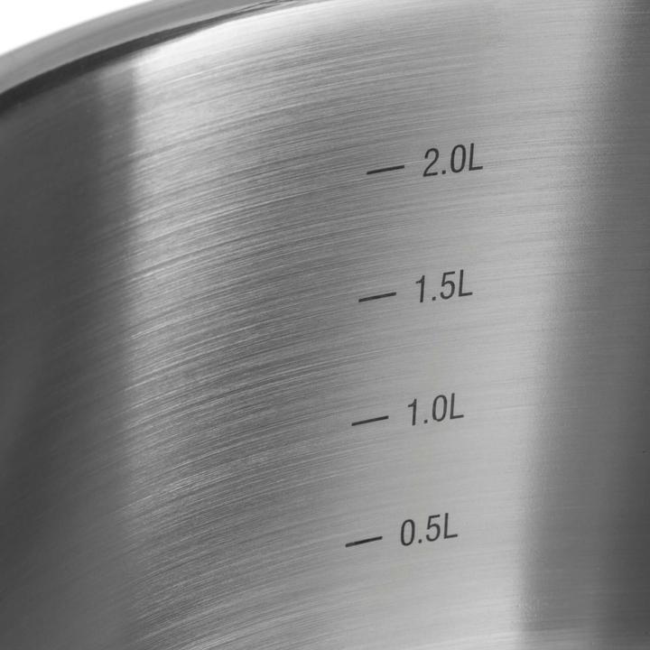 Produktbild KLAMER Topf-Set 4-tlig. mit Glasdeckel, Induktion, unbeschichtetes Edelstahl Profi-Kochtopfset (23.15 cm, Kochtopf, Edelstahl)