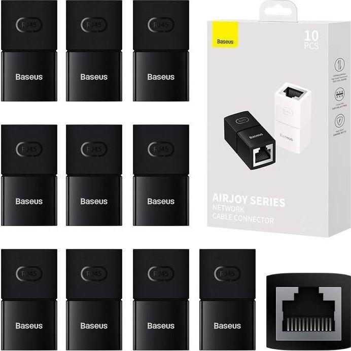 Actual product image Baseus Network coupler Ethernet RJ-45 cable connector AirJoy Series 10 pcs - black (Network coupling)