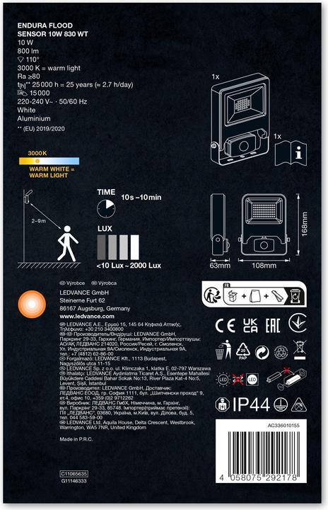 Actual product image Ledvance Endura Flood Sensor (800 lm, IP44)
