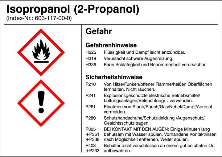 Produktbild SafetyMarking Gefahrstoffetiketten G011 Isopropanol 10. (Gehörschutz Etui)