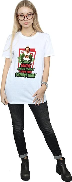 Actual product image Elf Womens/Ladies OMG Santa Cotton Boyfriend T-Shirt (XL)