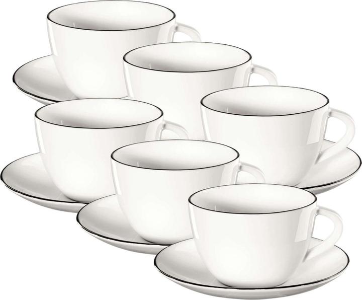 Image du produit ASA Selection ASA à table ligne noire Tasse à café avec soucoupe 0,2l Set6 (200 ml, 1 x)