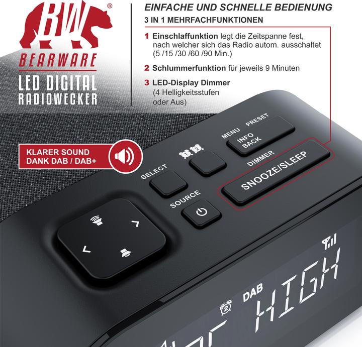Image du produit Bearware Radio-réveil DAB Plus