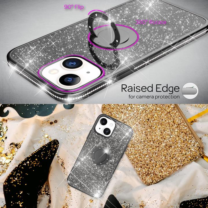 Produktbild Nalia Ring Glitzer Silikon Hülle (Apple iPhone 13)