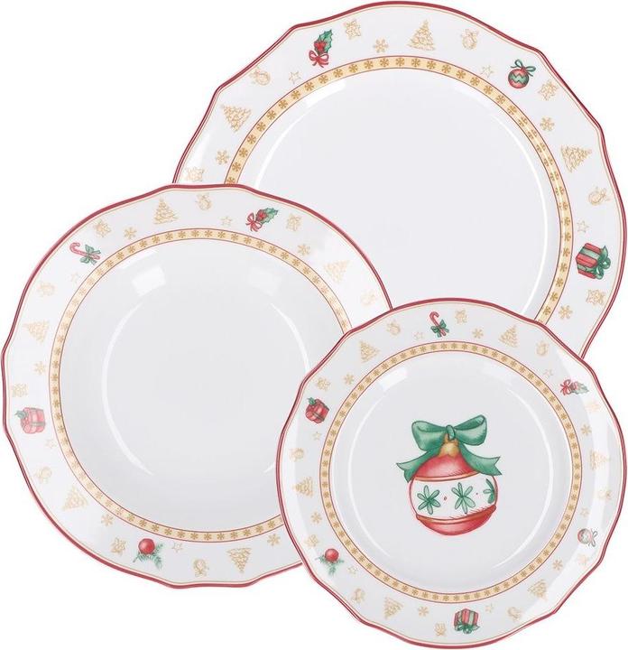 La Porcellana Bianca CHRISTMAS EDITION Set mit 3 Tellern für 2 Personen (3 Stück)