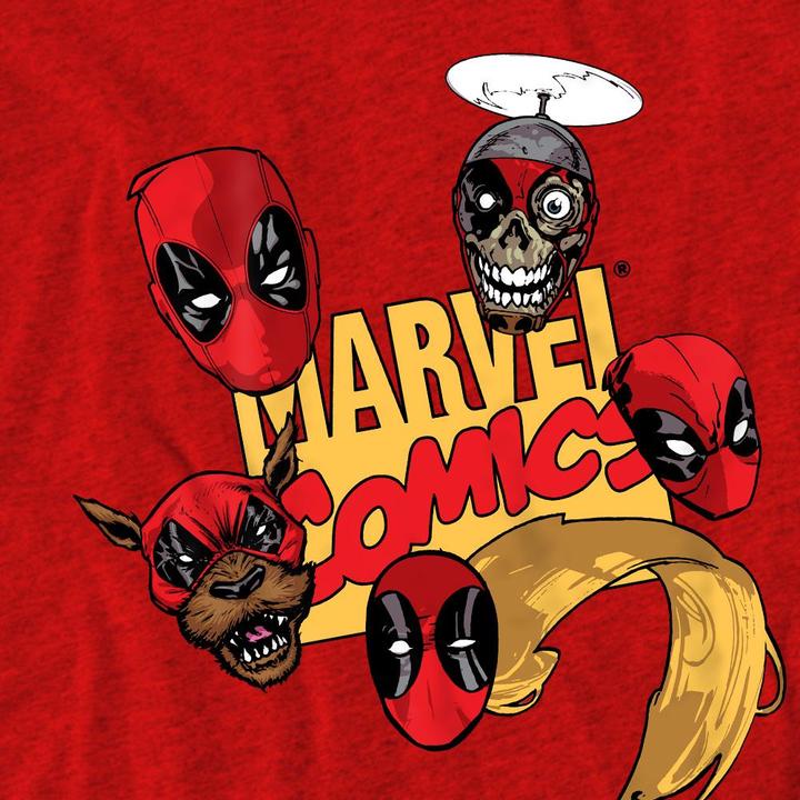 Actual product image Deadpool Unisex Adult Character Heads T-Shirt (L)