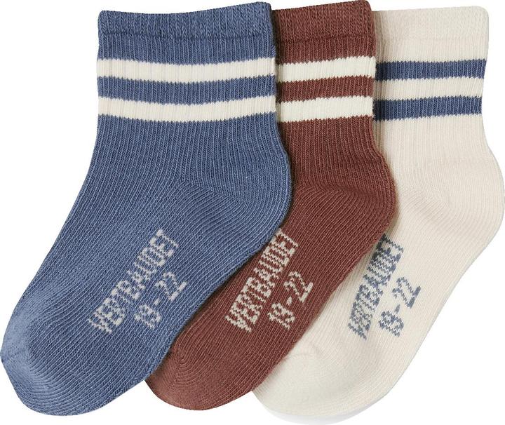 Actual product image Vertbaudet 3-pack of boys' baby socks with stripes (pack of 3, 18)