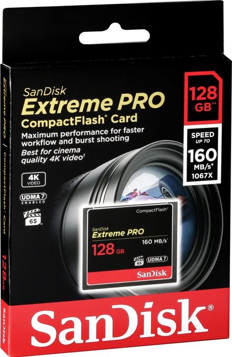 Actual product image SanDisk Extreme Pro Compact Flash (128 GB, CF, UHS-I)