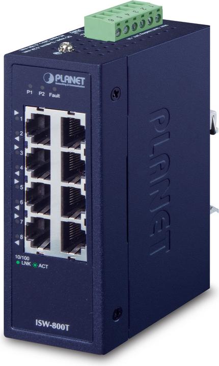 Actual product image Planet Industrial 8-Port 10/100TX Compact Ethernet Switch (8 Ports)