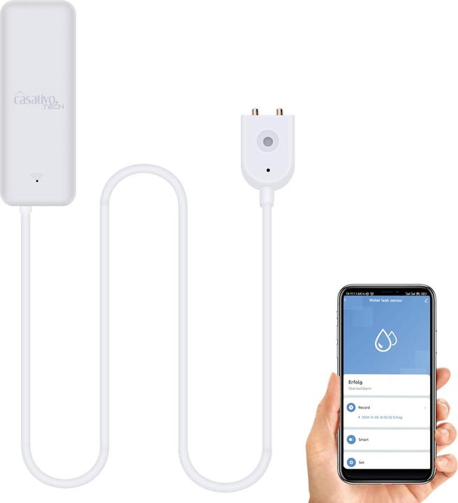 Produktbild Casativo 3er-Set WLAN-Wassermelder mit externem Sensor, App-Steuerug