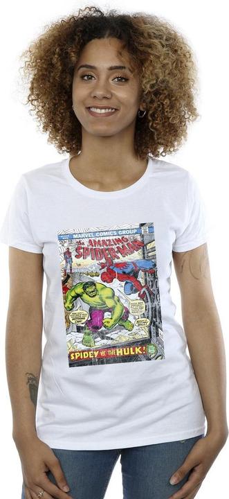 Actual product image Womens/Ladies Spider-Man VS Hulk Cover Cotton T-Shirt (L)