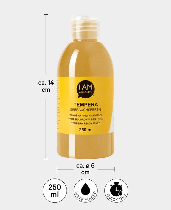 Actual product image I Am Creative Tempera, water-based tempera paint, 250 ml (Gold, 250 ml)