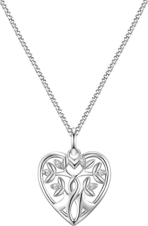 Immagine prodotto Glanzstücke München Catena da donna Albero della Vita in argento Sterling con zirconi 40,0 cm di base + 5,0 cm di (Argento, 40 - 45 cm)
